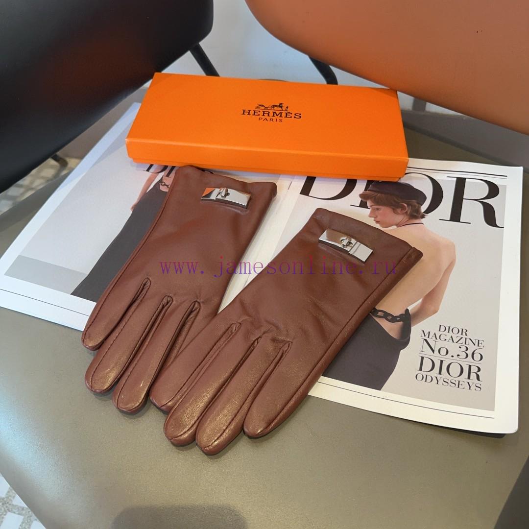 Hermes sheepskin gloves, fashionable gloves, warm interior for autumn and winter, classic ani6ystawq - Image 5