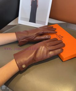 Hermes sheepskin gloves, fashionable gloves, warm interior for autumn and winter, classic anjbegdv0n