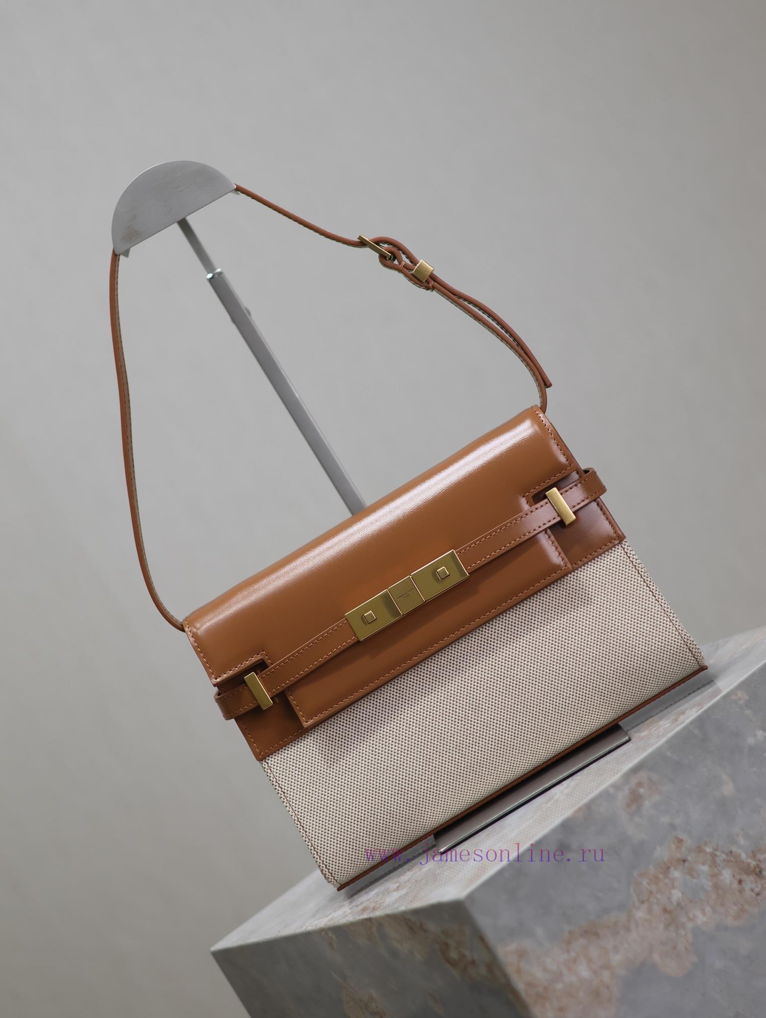 Yves Saint Laurent Bags Caramel cowhide paired with canvasManhattan_24cmSynchronized with the new Manhattan baguette irnl7mdn - Image 3