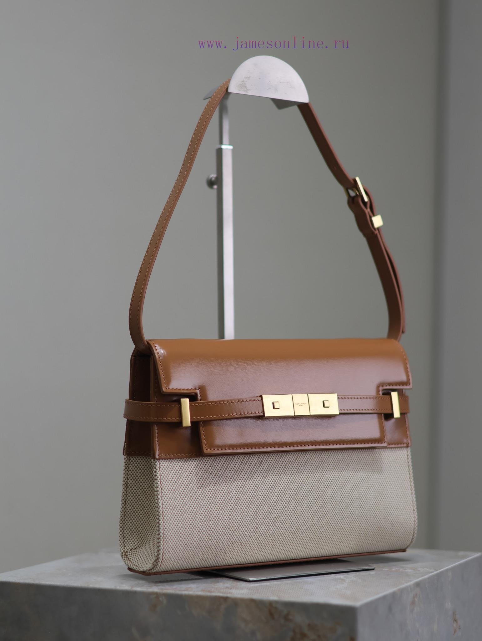 Yves Saint Laurent Bags Caramel cowhide paired with canvasManhattan_24cmSynchronized with the new Manhattan baguette irnl7mdn - Image 5
