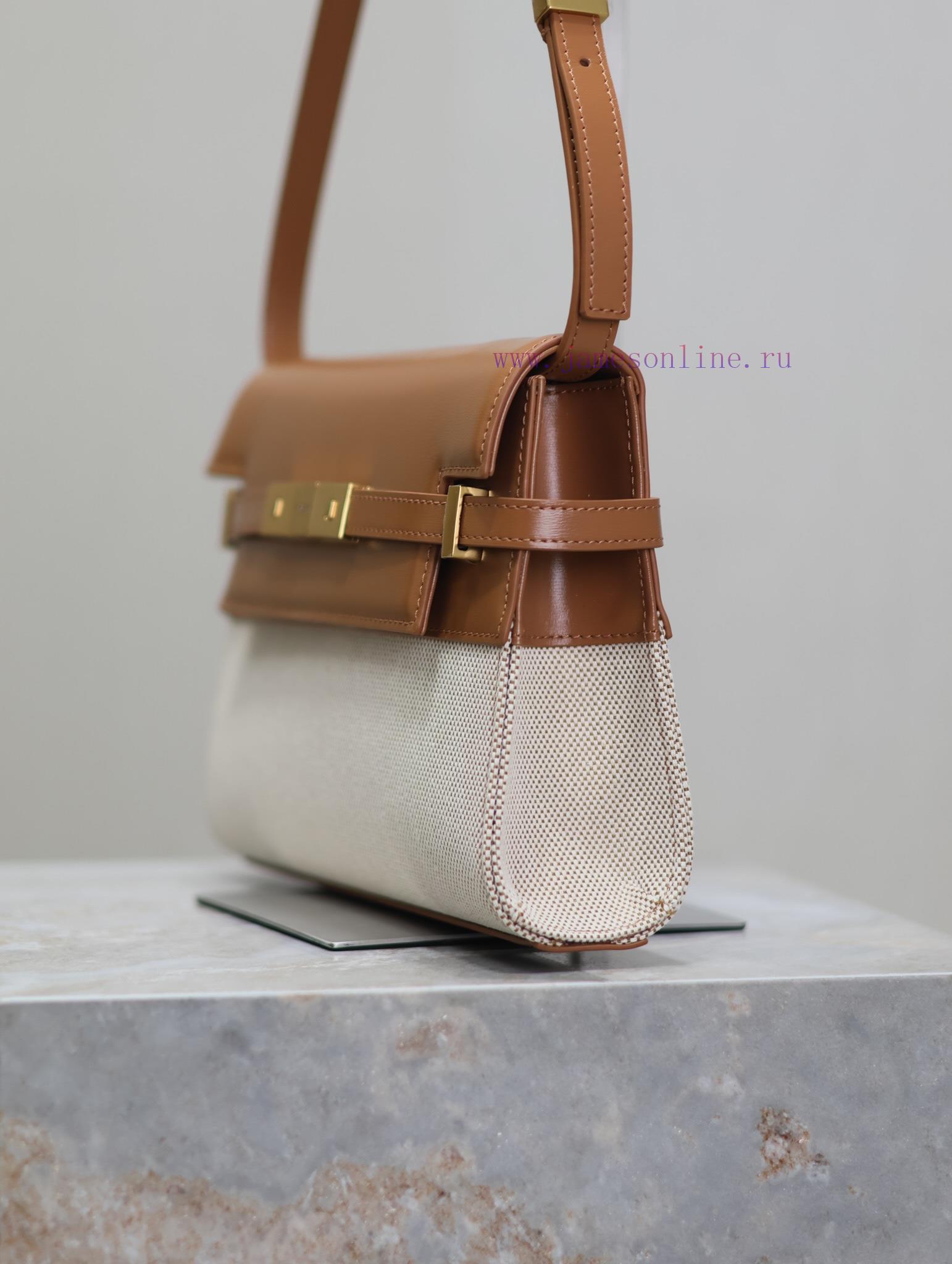Yves Saint Laurent Bags Caramel cowhide paired with canvasManhattan_24cmSynchronized with the new Manhattan baguette irnl7mdn - Image 6