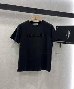 Miumi * 2025 New Product LaunchedRound Neck Rhinestone Letters 𝑇𝑒𝑒Customized YB Twill All Cotto rcx9cwuc