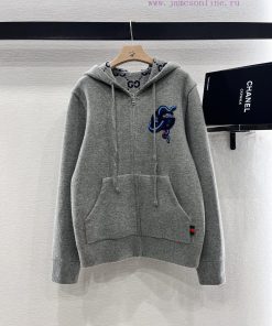 Gucci2025 New Product LaunchKnitted Hooded Zipper Jacket On Both SidesNew Year's Greeting Serie u4spa8ns