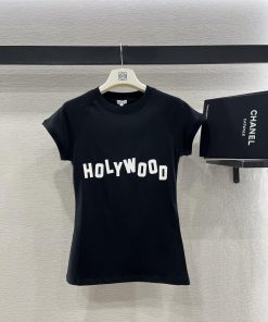 Loewe2025 New Product LaunchRound Neck Printed Letters 𝑇𝑒𝑒Customized YB Native All Cotton Mater z5z9d8uo