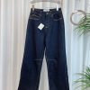 LOE * New Runway Style Printed Logo Wide Leg Jeans Custom Woven Stretch Washed Denim Cotton Fab ebxvwb5v