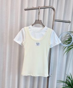 AC * E New Two-piece Set Logo T-shirt Shoulder Fixed Custom Pure Cotton Fabric Two-piece Set De gefmsx74