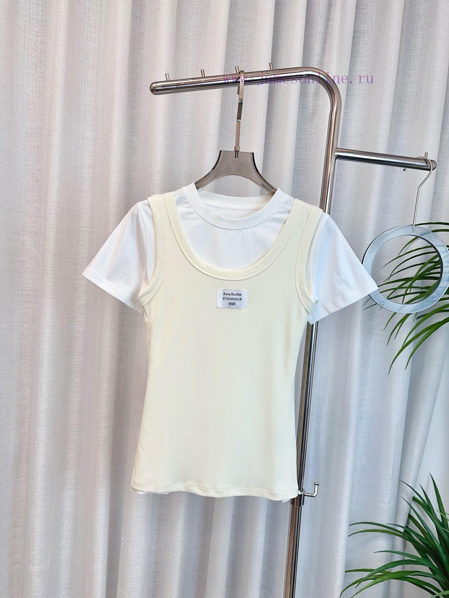 AC * E New Two-piece Set Logo T-shirt Shoulder Fixed Custom Pure Cotton Fabric Two-piece Set De gefmsx74 - Image 2