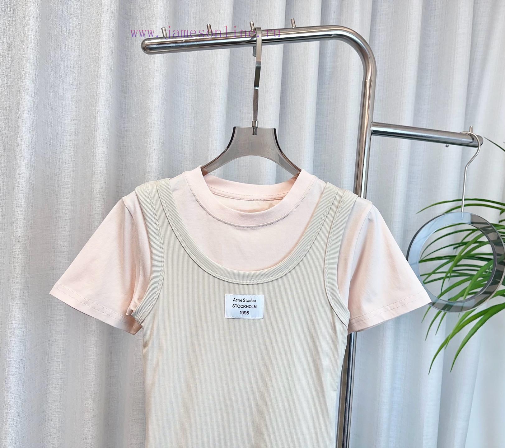 AC * E New Two-piece Set Logo T-shirt Shoulder Fixed Custom Pure Cotton Fabric Two-piece Set De o28yn2z4 - Image 4