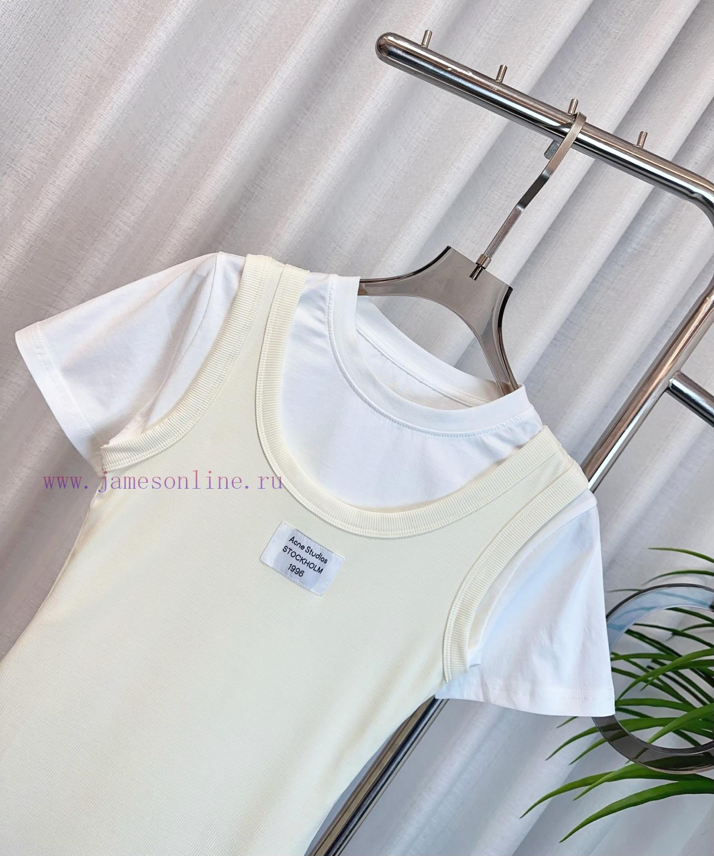 AC * E New Two-piece Set Logo T-shirt Shoulder Fixed Custom Pure Cotton Fabric Two-piece Set De gefmsx74 - Image 5