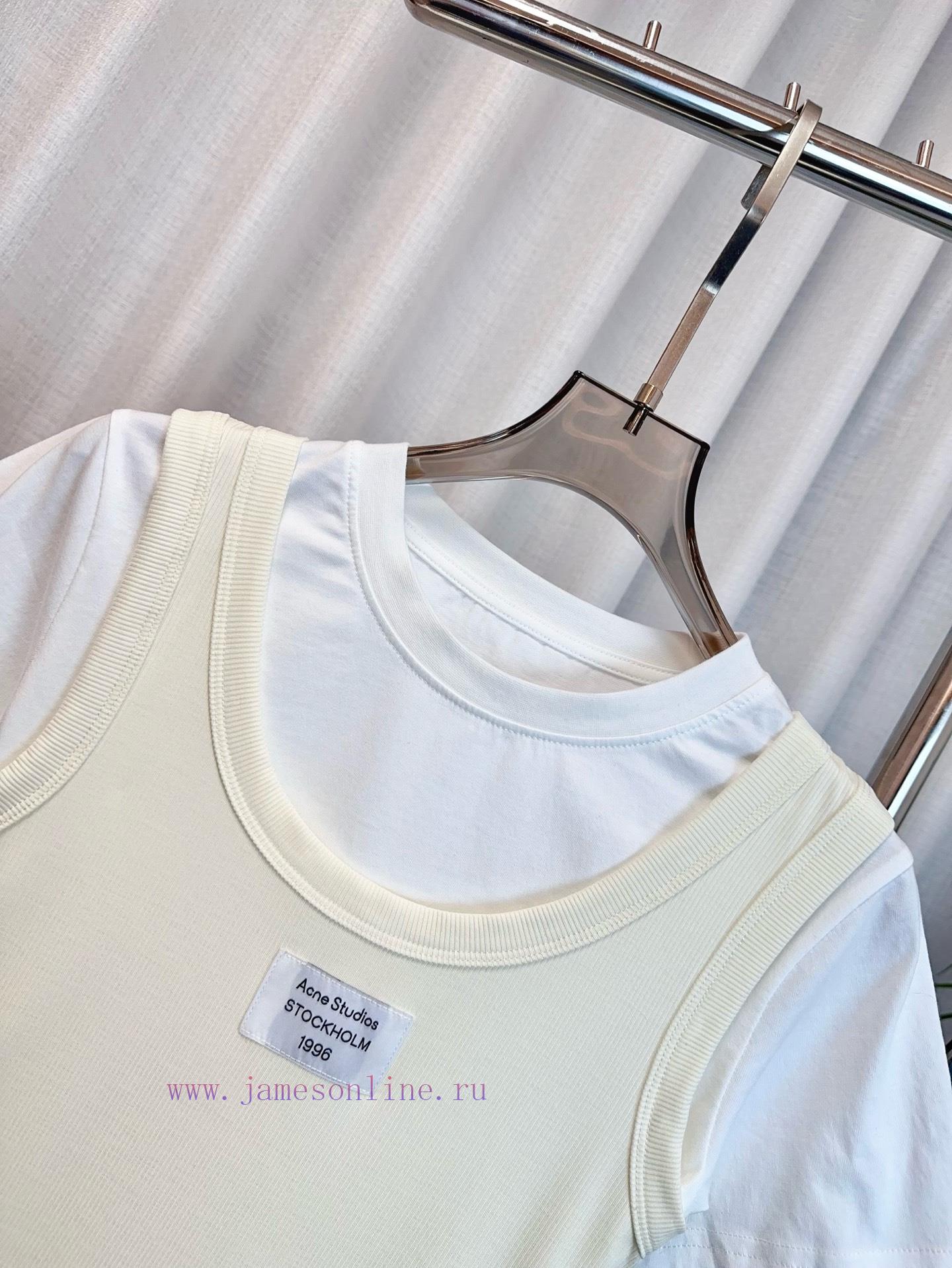 AC * E New Two-piece Set Logo T-shirt Shoulder Fixed Custom Pure Cotton Fabric Two-piece Set De gefmsx74 - Image 7