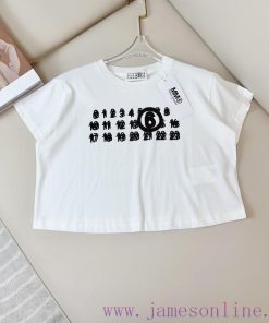 MM * New Printed Logo T-shirt Custom Pure Cotton Fabric Texture Soft And Comfortable Skin Frien 7gndedpt