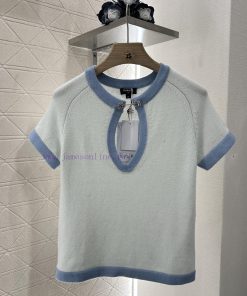 Chanel 2025 New Product LaunchDigging Edging Contrasting Knitted Short SleevesCustomized YB Cas dmpiq28y