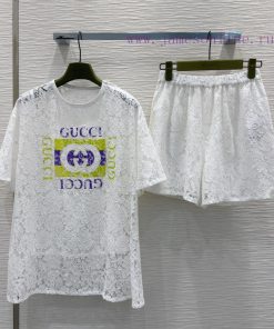 Guccii2025SS New Lace Water Soluble Flower Hollow Out Three Piece Set Is A Super Popular Spring ez5gfx82