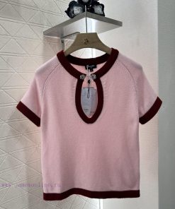 Chanel 2025 New Product LaunchDigging Edging Contrasting Knitted Short SleevesCustomized YB Cas kfk5h74i