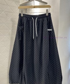 Miumi * 2025 New Product LaunchedHot Stamping Drawstring SkirtCustomized YB Imported Twill Cott al3ltqf2