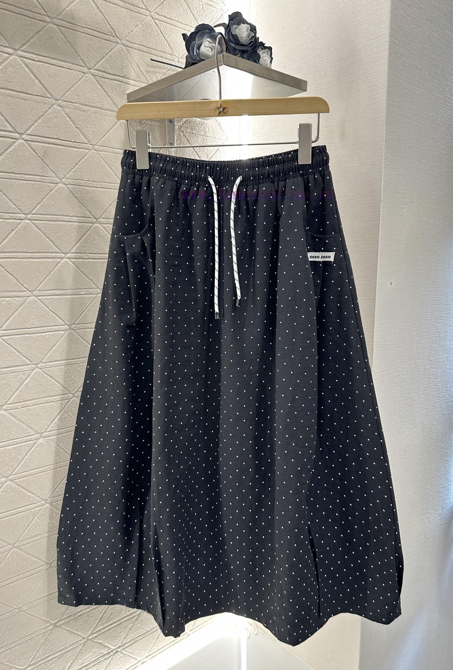 Miumi * 2025 New Product LaunchedHot Stamping Drawstring SkirtCustomized YB Imported Twill Cott al3ltqf2 - Image 2