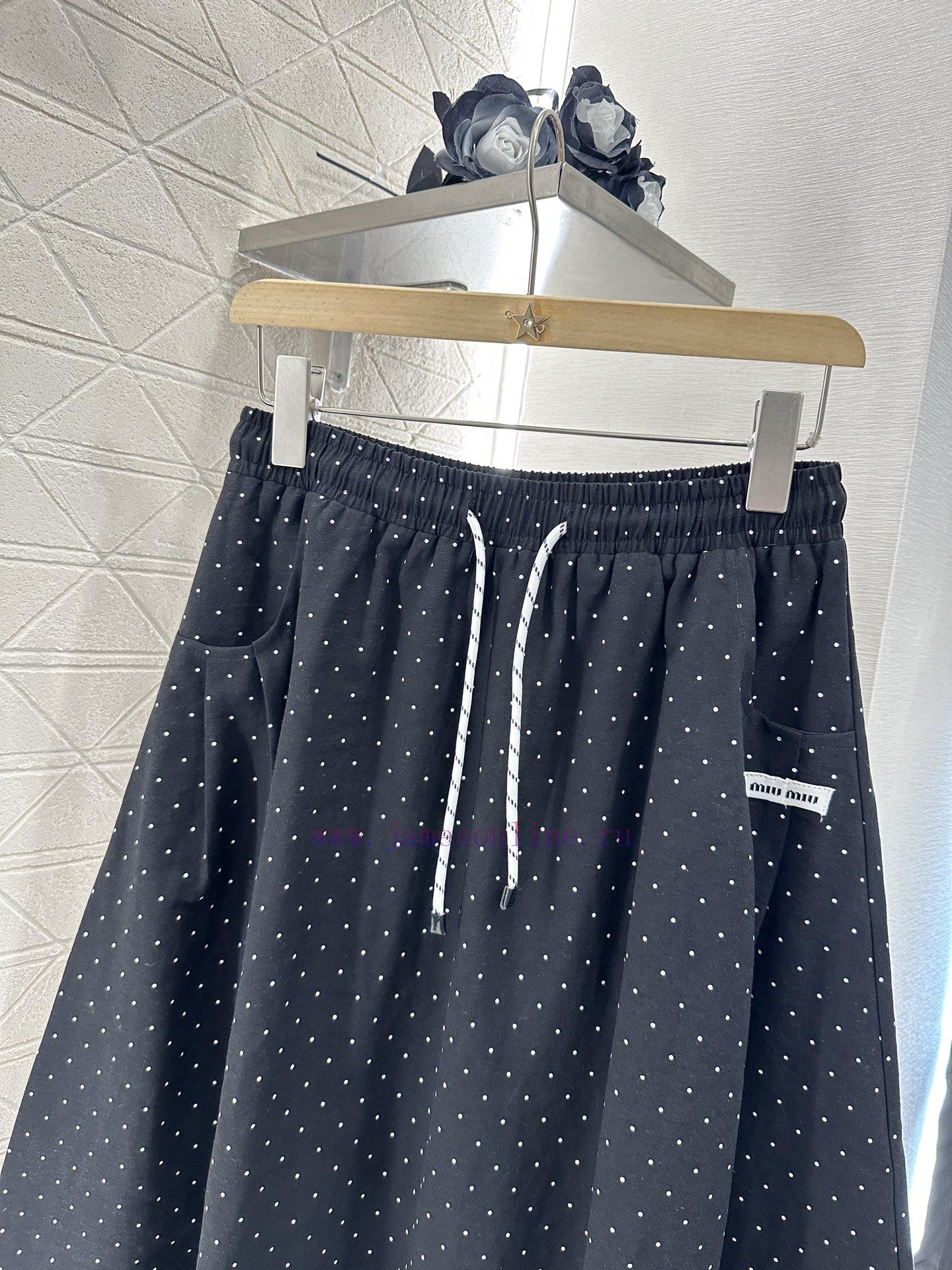Miumi * 2025 New Product LaunchedHot Stamping Drawstring SkirtCustomized YB Imported Twill Cott al3ltqf2 - Image 4
