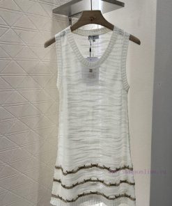Chanel 2025 New Product LaunchGold Thread Embroidered Skirt Knitted Vest SkirtCustomized YB Woo zoj98k1m
