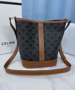 Loewe Bags TRIOMPHE CANVAS NANO Logo Printed Small Bucket Bag Size 22 X 13cm Synthetic Leather/cowhide Fab avbu8ziz