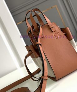 Loewe Bags LoeweMini Hammock Dw Bag Is A Mini Cowhide Leather And Linen Drawstring Bag With Soft Side Draw b2mpb6nr