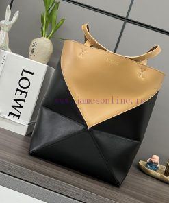 Loewe Bags . L ⊚℮ W ℮ The New Small-sized Color Blocked Shiny Leather Puzzle Fold Tote Adopts The Iconic G fu49b9jd