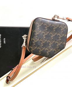 Loewe Bags CELIN-E 23s Spring/Summer New CUBE BOX Logo Printed Leather Three Dimensional Square BagSmall W 11lad2hu