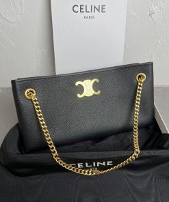 Loewe Bags CELIN-E23 | NEWSPAPER TRIOMPHE SOFT Soft Leather Chain BagThe Inspiration For The Newspaper Han arl31ai8