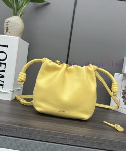 Loewe Bags . L ⊚℮ W ℮ The New Mini Nappa Goat Leather Flamenco Purse Handbag Features A Drawstring That Ti upeg9r4a