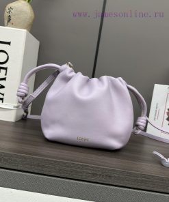 Loewe Bags . L ⊚℮ W ℮ The New Mini Nappa Goat Leather Flamenco Purse Handbag Features A Drawstring That Ti saclparp
