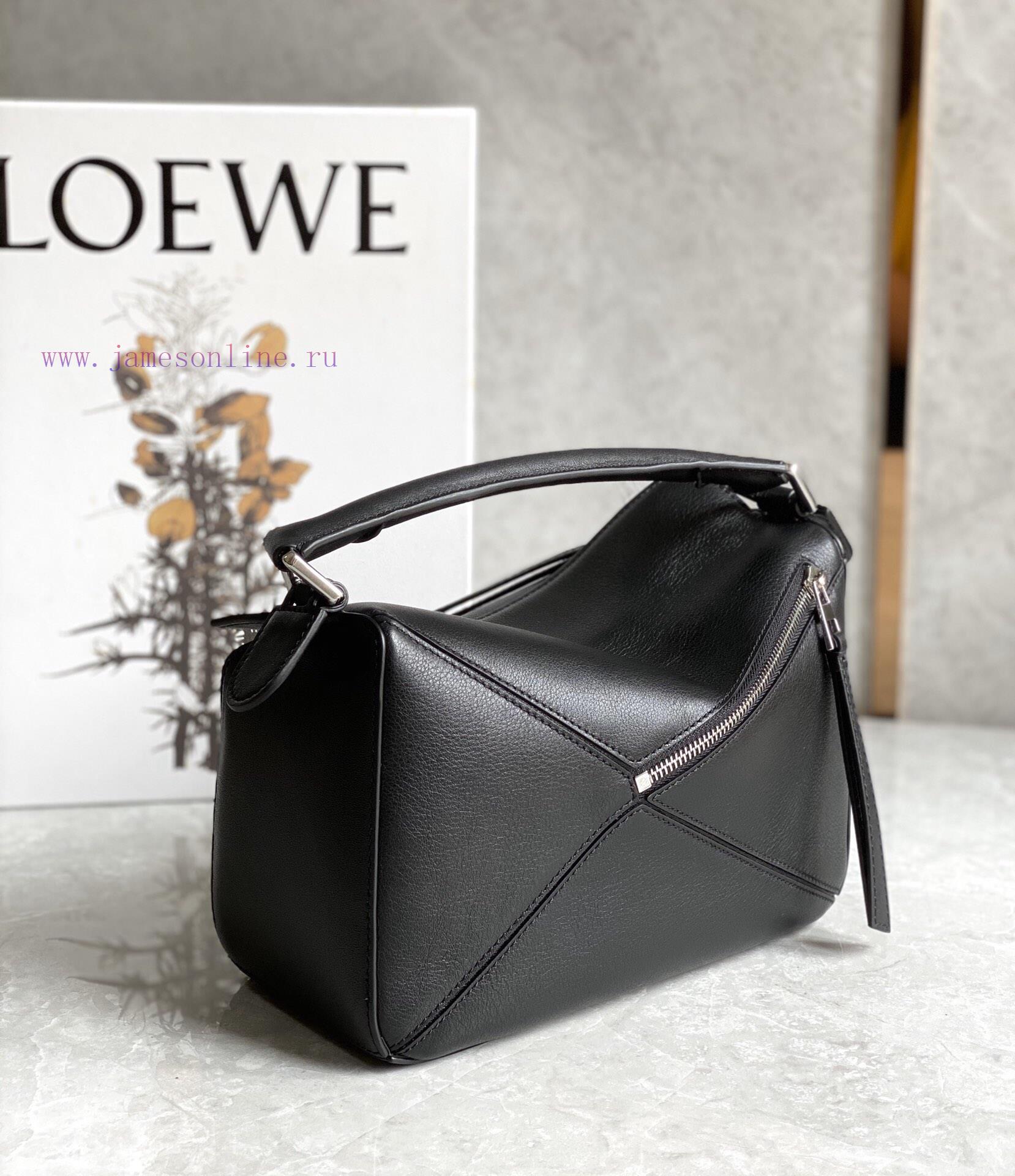 Loewe Bags Loєwє Puzzle .Black Plain Small Size~🧱 Latest Practices For Cabinet SynchronizationSynchronize 7z2a17pq - Image 5