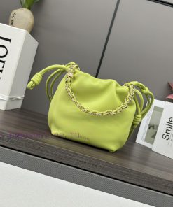 Loewe Bags The. LO ℮ W ℮ Mini Soft Nappa Goat Leather Flamenco Purse Bag Features A Pleated Design And Key 1o807q01