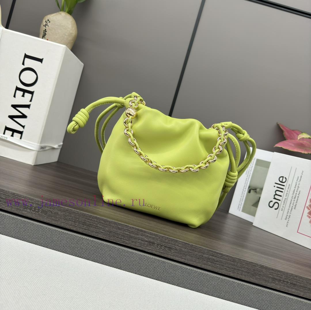 Loewe Bags The. LO ℮ W ℮ Mini Soft Nappa Goat Leather Flamenco Purse Bag Features A Pleated Design And Key 1o807q01
