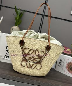 Loewe Bags .LO℮w℮ 🧺 Iraka Palm Fiber And Cow Leather Anagram Basket Handbag * A Traditional Basket Handbag 07kqypoi