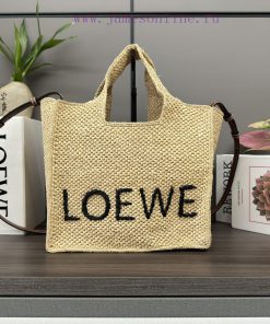 Loewe Bags . LO ℮ W ℮ New Medium Coconut Fiber Font Tote Handbag Is A Rectangular Handbag Adorned With Con 5cj0clxd