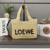 Loewe Bags . LO ℮ W ℮ New Small Coconut Fiber Font Tote Handbag Is A Rectangular Handbag Adorned With Cont riwhd5dq