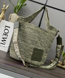 Loewe Bags . L ⊚℮ W ℮ Mini Coconut Fiber And Beef Leather Slit Handbag 🧺 NEWMulti Functional Slit Tote Han 4j4elbfu