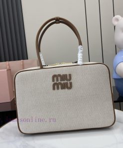 MiuMiu Bags The New MIU MIU Original Canvas With Caramel Brown Briefcase Combines Fashion And Classic And T 91qx4seo