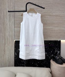 YM049 New Dress ️Zim * 100% Linen Sleeveless Water Soluble Embroidered Sleeveless Dress Purpl rh6k8jqi