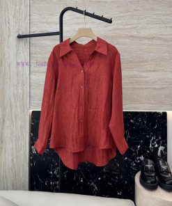 MY067 New Shirt ️100% Hanma Long Sleeve Solid Color Shirt Tri Color MLXLUpdate Time: March 12 i10jsxly