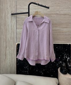 MY067 New Shirt ️100% Hanma Long Sleeve Solid Color Shirt Tri Color MLXLUpdate Time: March 12 rf35fw8e