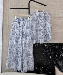 DG004 New Set ️Zimm * Cashew Flower Classic Printed Silk Cotton Printed Shirt ➕ Long Skirt Se g8v4ro51