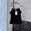 QG066 New T-shirt ️Celine Strap Embroidered Logo Sleeveless T-shirt Bead Embroidered SMLUpdat nwavaypr