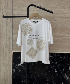 QG068 New T-shirt ️Max Week Series Handmade Floral Letter Printed Short Sleeved T-shirt Loose 3wmyc0j4
