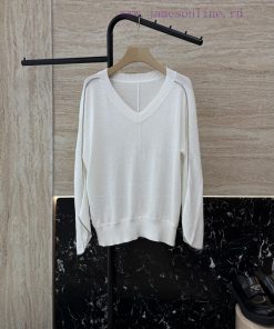 258002 New Knitted Sweater ️BC Chain V-neck Knitted Shirt Black And White SMLUpdate Time: Mar p4lt9im0