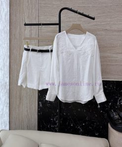 AX007 New Package ️Zim... 100% Linen Handmade Beaded Long Sleeved Top ➕ Shorts Set Black And z984mht3