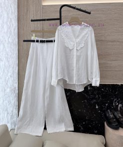 AX008 New Package ️Zim... 100% Linen Lace Embroidered Long Sleeved Top ➕ Long Sleeved Linen S i52nb3ks