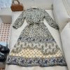 BS0432 New Dress ️Loro Piana's Hot Selling Positioning Printed Silk Dress With Long Sleeves 3 9v70z2g8