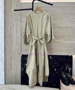 LL004 New Dress ️Zim Heavy Industry Embroidery Flower Sleeves Round Neck Dress Apricot MLUpda 8qnovg6s