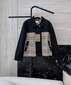 LF011 New Jacket ️Bur Plaid Classic Color Combination Short Jacket Black Apricot SMLXLUpdate c22055ol