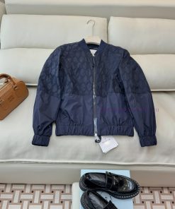 LF015 New Jacket ️Moncler Explosive Heavy Industry Embroidered Baseball Jacket In Blue Off Wh x51zs9xm
